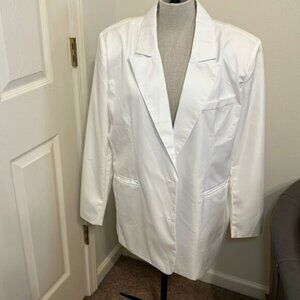 Nasty Gal White Oversized Blazer Size 8 NWT